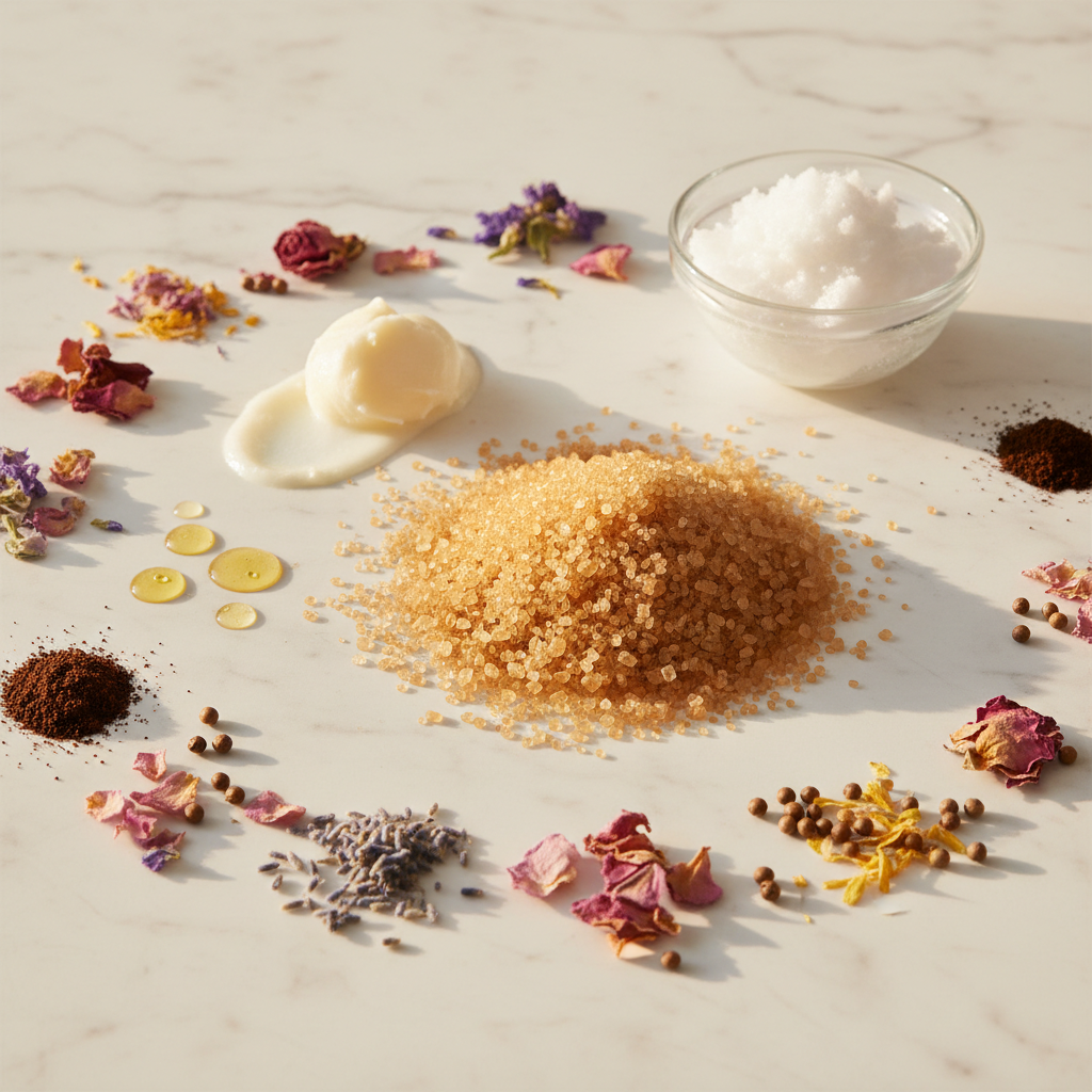 Foaming Sugar Scrub natural raw ingredients