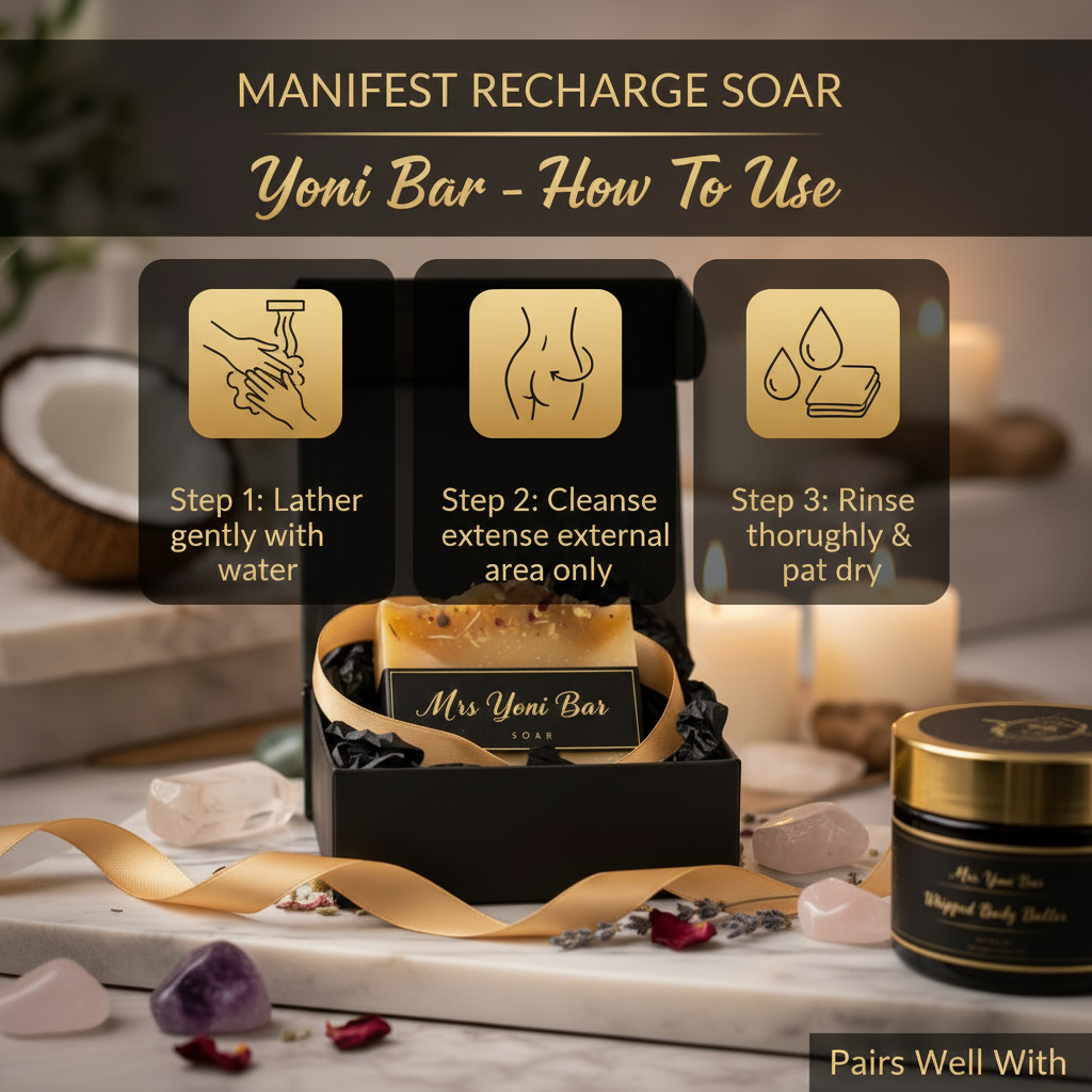 Manifest Recharge Soar Yoni Bar how to use guide